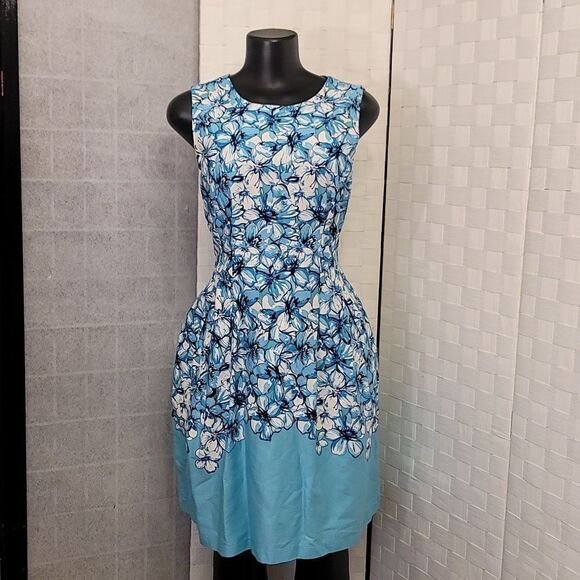 SANDRA DARREN FIT AND FLARE FLORAL SLEEVELESS WOMEN'S DRESS - Picture 2 of 16